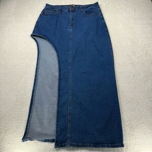 Fashion Nova Indigo Denim Maxi Skirt